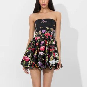 Alice & Olivia Floral Asha Bubble Hem Dress